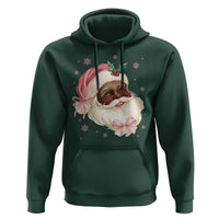 Christmas Coquette Pink Black Santa Bow Hoodie