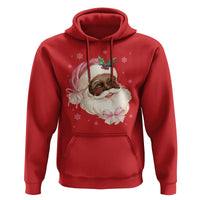 Christmas Coquette Pink Black Santa Bow Hoodie