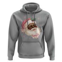 Christmas Coquette Pink Black Santa Bow Hoodie