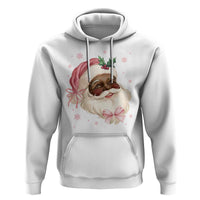 Christmas Coquette Pink Black Santa Bow Hoodie