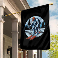 Funny Skiing Bigfoot Ski Winter Sport Yeti Snowboarder Skier Garden Flag - Wonder Print Shop