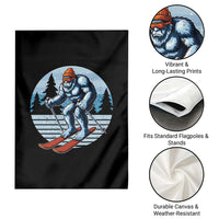 Funny Skiing Bigfoot Ski Winter Sport Yeti Snowboarder Skier Garden Flag - Wonder Print Shop
