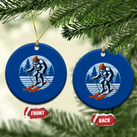 Funny Skiing Bigfoot Ski Winter Sport Yeti Snowboarder Skier Ceramic Ornament - Wonder Print Shop