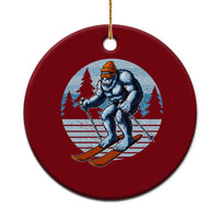 Funny Skiing Bigfoot Ski Winter Sport Yeti Snowboarder Skier Ceramic Ornament - Wonder Print Shop