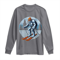 Funny Skiing Bigfoot Ski Winter Sport Yeti Snowboarder Skier Long Sleeve Shirt - Wonder Print Shop