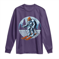 Funny Skiing Bigfoot Ski Winter Sport Yeti Snowboarder Skier Long Sleeve Shirt - Wonder Print Shop