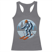 Funny Skiing Bigfoot Ski Winter Sport Yeti Snowboarder Skier Racerback Tank Top - Wonder Print Shop