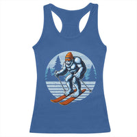 Funny Skiing Bigfoot Ski Winter Sport Yeti Snowboarder Skier Racerback Tank Top - Wonder Print Shop