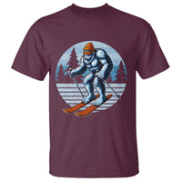Funny Skiing Bigfoot Ski Winter Sport Yeti Snowboarder Skier T Shirt - Wonder Print Shop