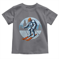 Funny Skiing Bigfoot Ski Winter Sport Yeti Snowboarder Skier Toddler T Shirt - Wonder Print Shop