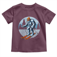 Funny Skiing Bigfoot Ski Winter Sport Yeti Snowboarder Skier Toddler T Shirt - Wonder Print Shop
