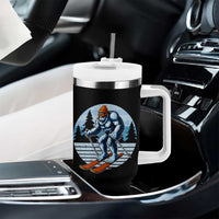 Funny Skiing Bigfoot Ski Winter Sport Yeti Snowboarder Skier Tumbler With Handle - Wonder Print Shop