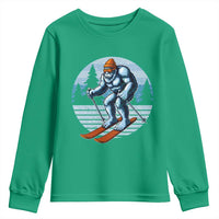 Funny Skiing Bigfoot Ski Winter Sport Yeti Snowboarder Skier Youth Sweatshirt - Wonder Print Shop