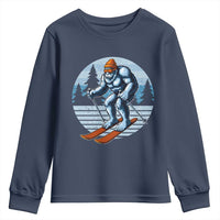 Funny Skiing Bigfoot Ski Winter Sport Yeti Snowboarder Skier Youth Sweatshirt - Wonder Print Shop