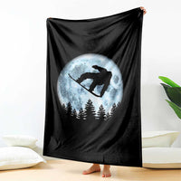 Snowboard Moon Snowboarding Winter Sports Throw Blanket - Wonder Print Shop