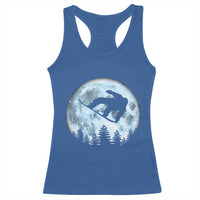 Snowboard Moon Snowboarding Winter Sports Racerback Tank Top - Wonder Print Shop