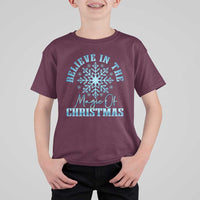 Believe In The Magic Of Christmas T Shirt For Kid Xmas Snowflake - Wonder Print Shop
