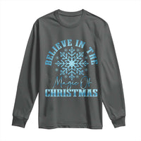 Believe In The Magic Of Christmas Long Sleeve Shirt Xmas Snowflake - Wonder Print Shop