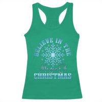 Believe In The Magic Of Christmas Racerback Tank Top Xmas Snowflake - Wonder Print Shop