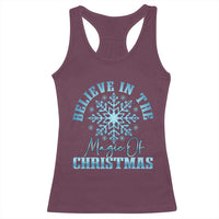 Believe In The Magic Of Christmas Racerback Tank Top Xmas Snowflake - Wonder Print Shop