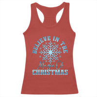 Believe In The Magic Of Christmas Racerback Tank Top Xmas Snowflake - Wonder Print Shop