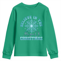 Believe In The Magic Of Christmas Youth Sweatshirt Xmas Snowflake - Wonder Print Shop