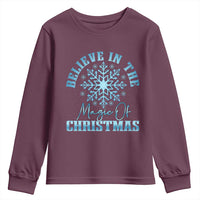 Believe In The Magic Of Christmas Youth Sweatshirt Xmas Snowflake - Wonder Print Shop