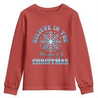 Believe In The Magic Of Christmas Youth Sweatshirt Xmas Snowflake - Wonder Print Shop