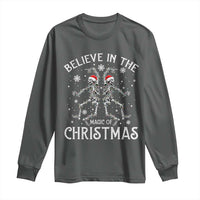 Funny Believe In The Magic Of Christmas Long Sleeve Shirt Xmas Skeleton - Wonder Print Shop