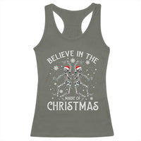 Funny Believe In The Magic Of Christmas Racerback Tank Top Xmas Skeleton - Wonder Print Shop