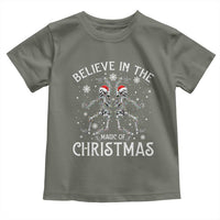 Funny Believe In The Magic Of Christmas Toddler T Shirt Xmas Skeleton - Wonder Print Shop
