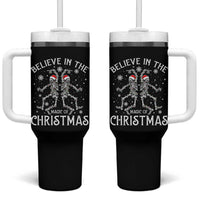 Funny Believe In The Magic Of Christmas Tumbler With Handle Xmas Skeleton - Wonder Print Shop