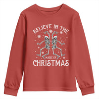 Funny Believe In The Magic Of Christmas Youth Sweatshirt Xmas Skeleton - Wonder Print Shop