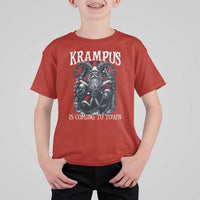 Nordic Christmas Krampus T Shirt For Kid Krampus Is Coming To Town Horror Holiday Xmas - Wonder Print Shop