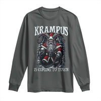 Nordic Christmas Krampus Long Sleeve Shirt Krampus Is Coming To Town Horror Holiday Xmas - Wonder Print Shop