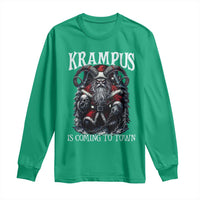 Nordic Christmas Krampus Long Sleeve Shirt Krampus Is Coming To Town Horror Holiday Xmas - Wonder Print Shop