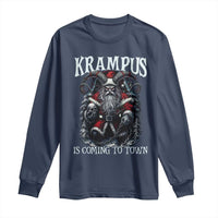 Nordic Christmas Krampus Long Sleeve Shirt Krampus Is Coming To Town Horror Holiday Xmas - Wonder Print Shop