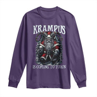 Nordic Christmas Krampus Long Sleeve Shirt Krampus Is Coming To Town Horror Holiday Xmas - Wonder Print Shop