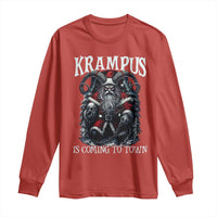 Nordic Christmas Krampus Long Sleeve Shirt Krampus Is Coming To Town Horror Holiday Xmas - Wonder Print Shop