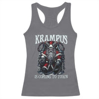 Nordic Christmas Krampus Racerback Tank Top Krampus Is Coming To Town Horror Holiday Xmas - Wonder Print Shop