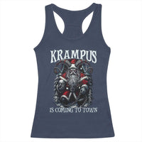 Nordic Christmas Krampus Racerback Tank Top Krampus Is Coming To Town Horror Holiday Xmas - Wonder Print Shop