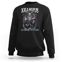 Nordic Christmas Krampus Sweatshirt Krampus Is Coming To Town Horror Holiday Xmas - Wonder Print Shop