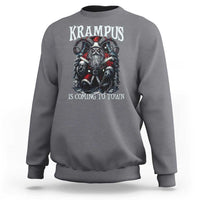 Nordic Christmas Krampus Sweatshirt Krampus Is Coming To Town Horror Holiday Xmas - Wonder Print Shop