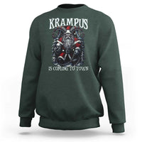 Nordic Christmas Krampus Sweatshirt Krampus Is Coming To Town Horror Holiday Xmas - Wonder Print Shop