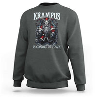 Nordic Christmas Krampus Sweatshirt Krampus Is Coming To Town Horror Holiday Xmas - Wonder Print Shop