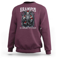 Nordic Christmas Krampus Sweatshirt Krampus Is Coming To Town Horror Holiday Xmas - Wonder Print Shop