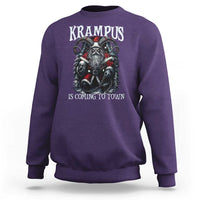 Nordic Christmas Krampus Sweatshirt Krampus Is Coming To Town Horror Holiday Xmas - Wonder Print Shop