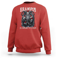 Nordic Christmas Krampus Sweatshirt Krampus Is Coming To Town Horror Holiday Xmas - Wonder Print Shop