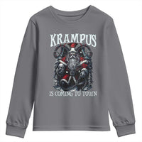 Nordic Christmas Krampus Youth Sweatshirt Krampus Is Coming To Town Horror Holiday Xmas - Wonder Print Shop