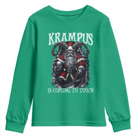 Nordic Christmas Krampus Youth Sweatshirt Krampus Is Coming To Town Horror Holiday Xmas - Wonder Print Shop